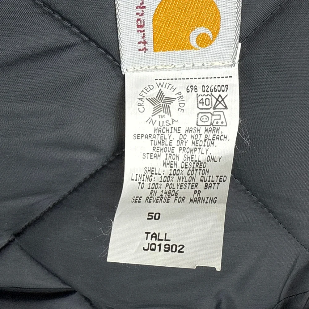 Carhartt Sandstone Jacket Arctic Quilt Lined Mens 50 Tall JQ1902 Navy NWT‎ NOS